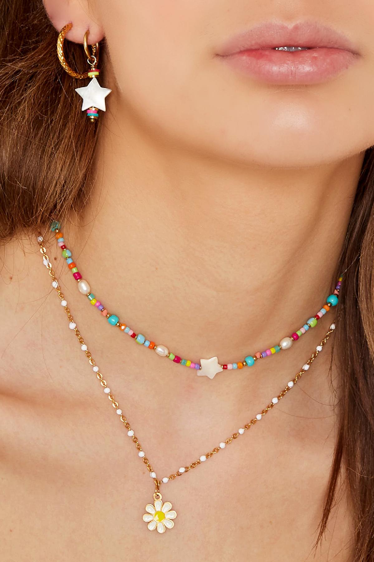 Renkli yıldız kolye - #summergirls koleksiyonu Multi Glass Resim3